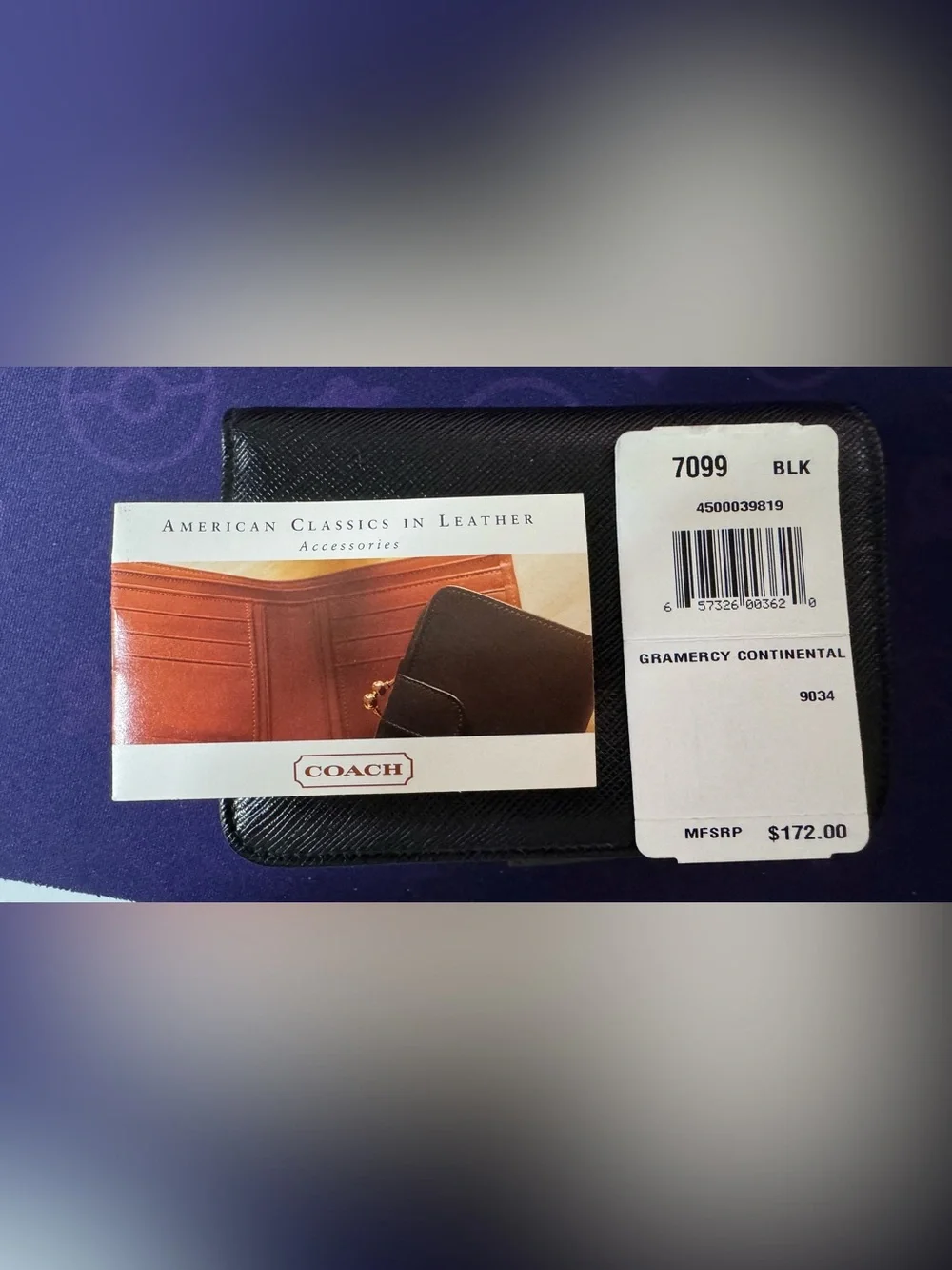 Coach Black Textured Leather Snap Wallet